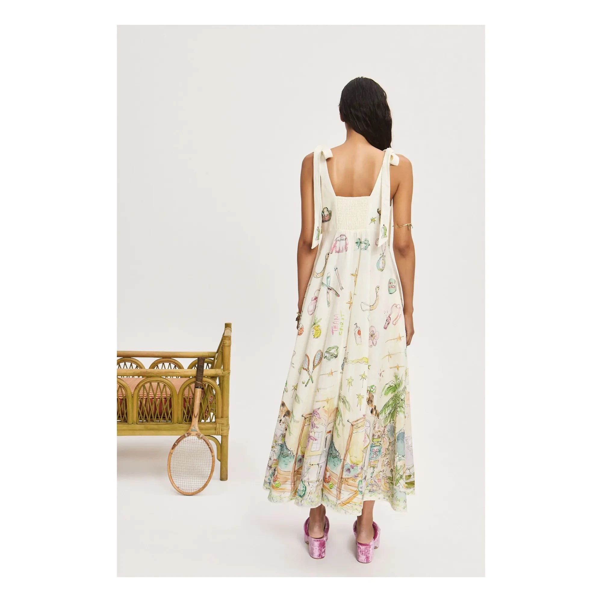 Alémais - Anouk Ballerina Leinenkleid | Creme