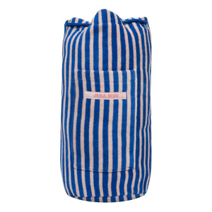 Jera Mini - Rosa Gestreifter Frottee-Taschen Rucksack | Hellrosa