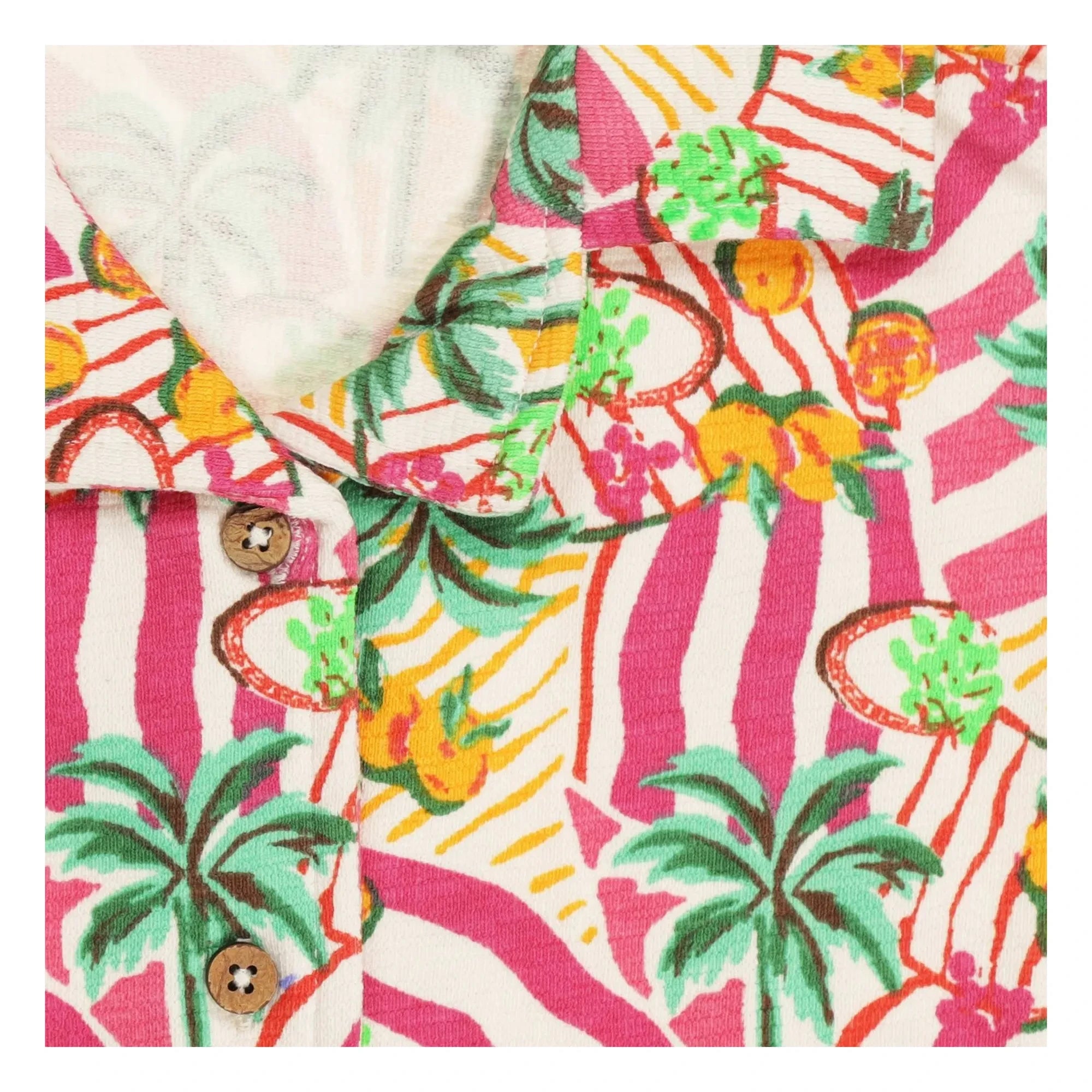 Tumble N'Dry – Vitoria Palm Bio-Baumwollhemd | Rosa