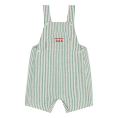 Petit Bateau - Gestreifter Leinen-Kurzlatzhose | Grün
