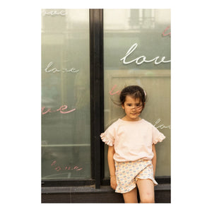 Louis Louise - Astrée Rüschen-Shorts aus Terry-Stoff mit Herzen | Puderrosa