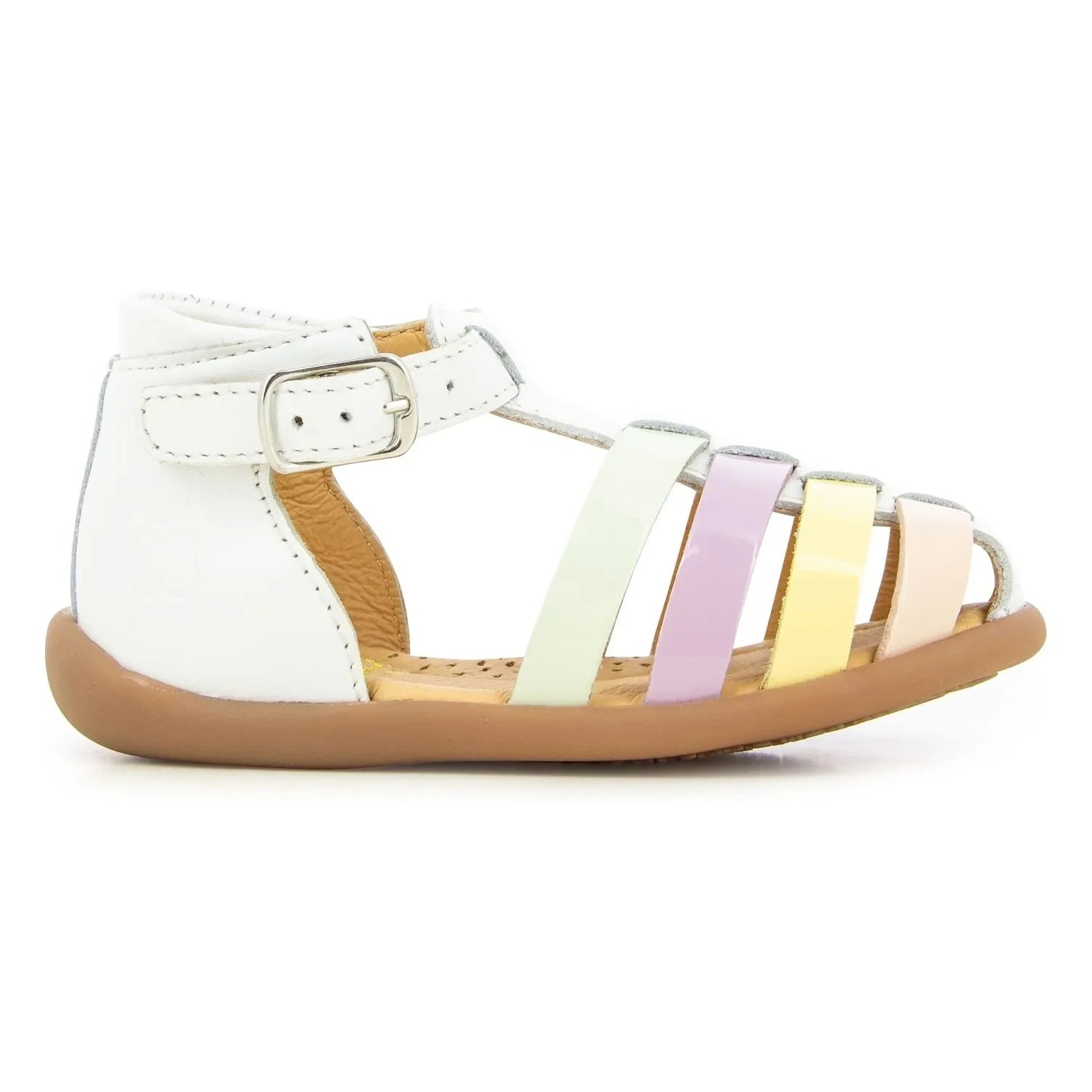 Pom d'Api - Sandalen mit Streifen | Weiß