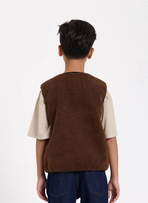 Hundred Pieces - Easy Sherpa Kolsuz Ceket | Kahverengi