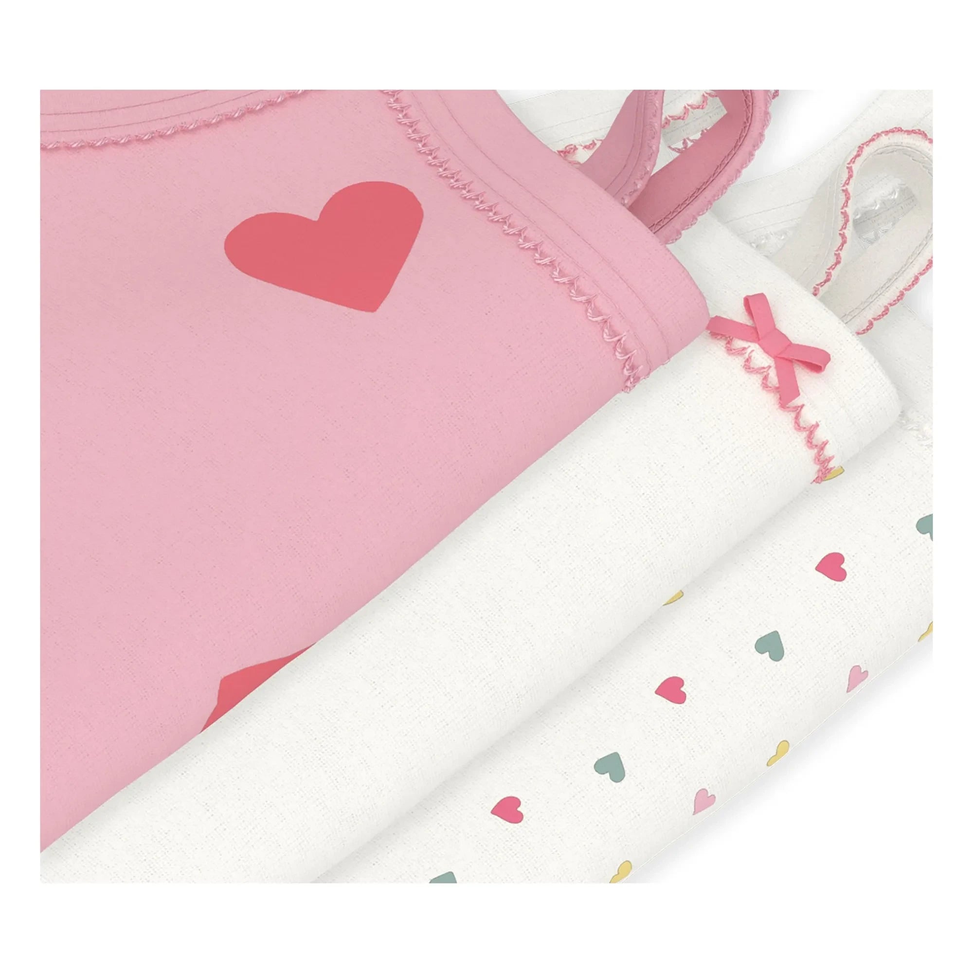 Petit Bateau - 3er-Set Herzförmige Trägerbodys aus Bio-Baumwolle | Rosa