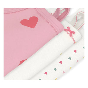 Petit Bateau - 3er-Set Herzförmige Trägerbodys aus Bio-Baumwolle | Rosa