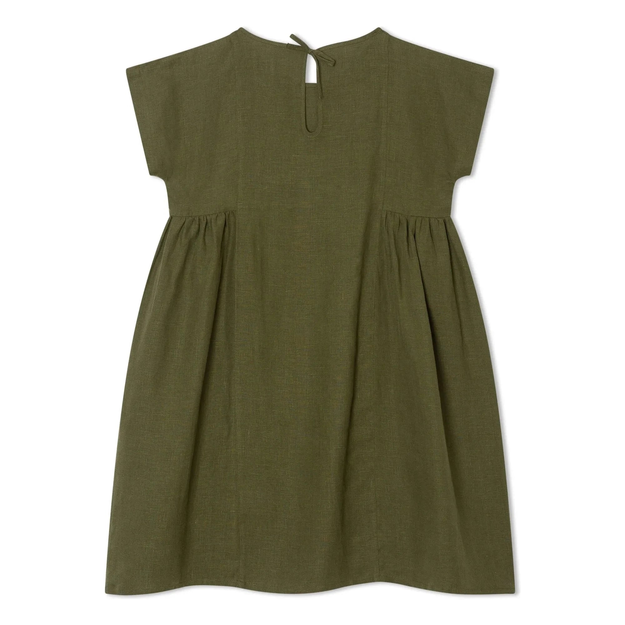 Matona - Leinen-Midikleid mit Kastenpassform | Olive