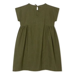 Matona - Leinen-Midikleid mit Kastenpassform | Olive
