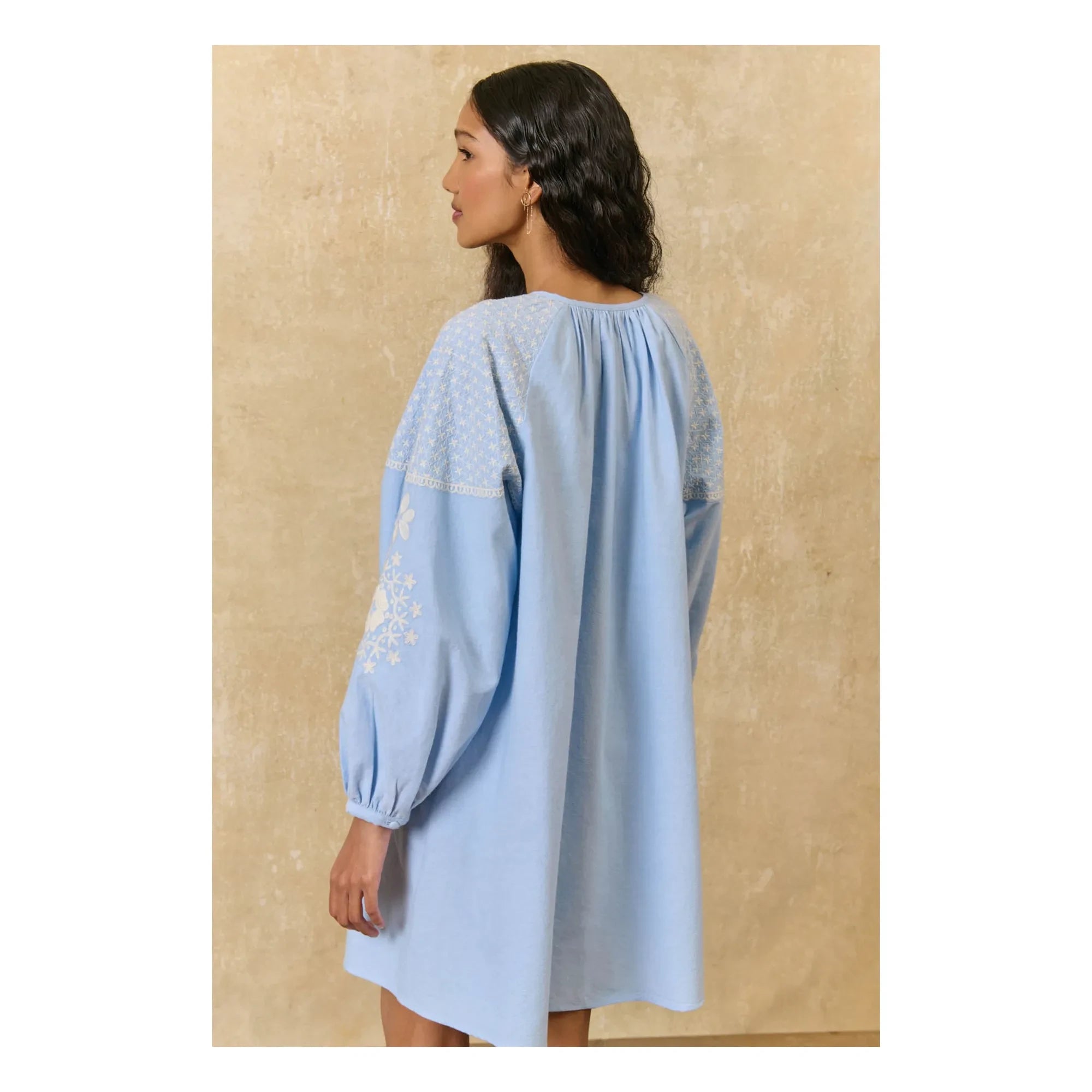 Louise Misha - Janice Kleid aus Bio-Baumwolle | Blau