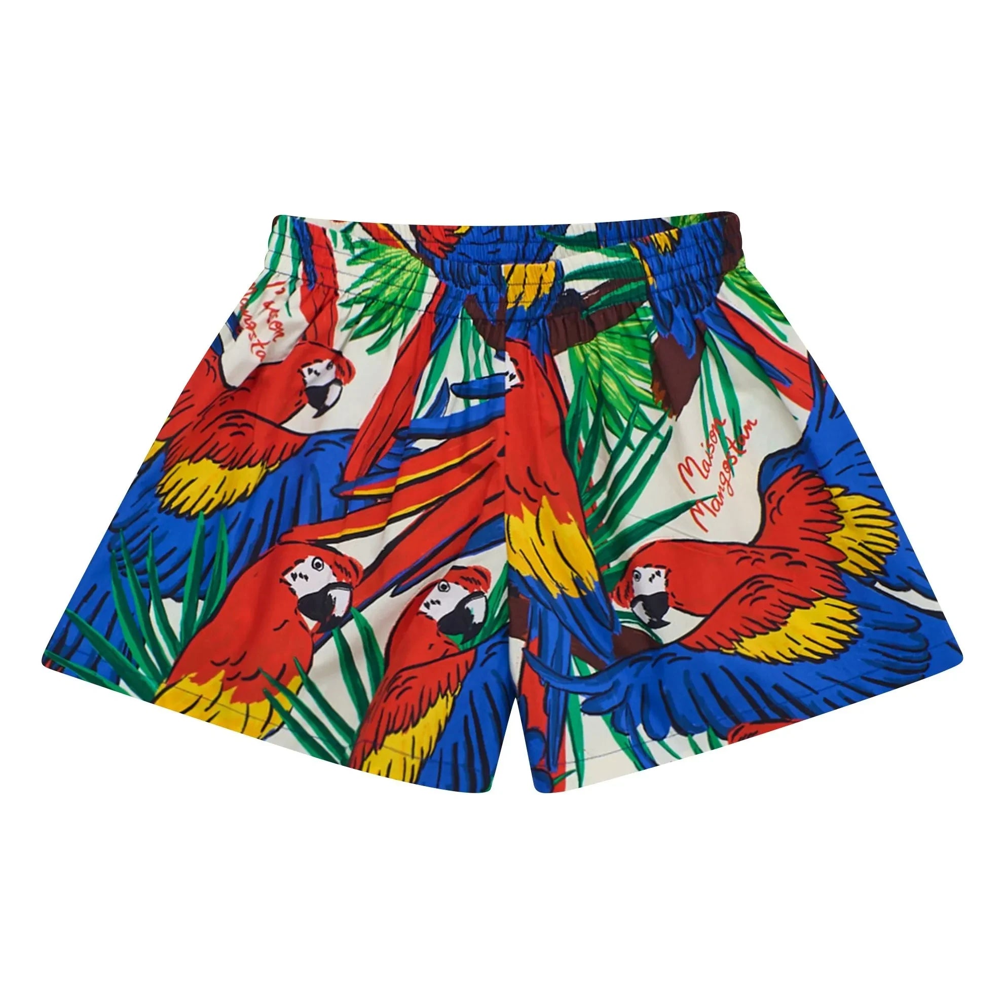 Maison Mangostan – Papagei-Shorts | Blau