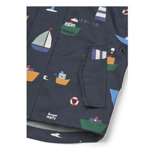 Liewood - Manu Bateaux Regen-Set aus recyceltem Faser | Marineblau