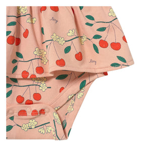 Tinycottons - Overall mit Rüschen und Kirschen aus Bio-Baumwolle | Rosa