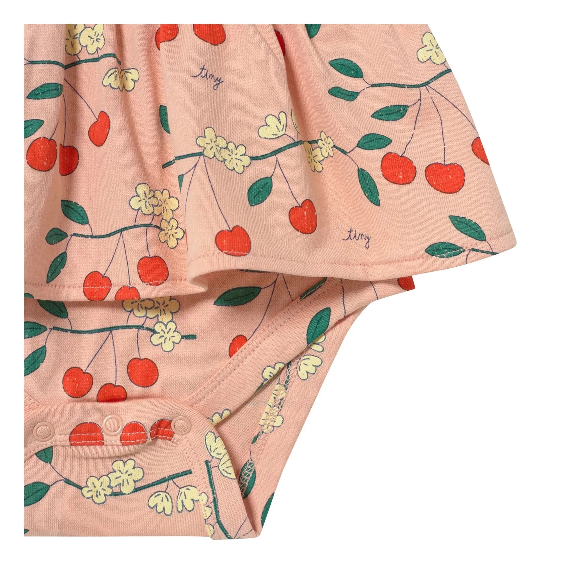 Tinycottons - Overall mit Rüschen und Kirschen aus Bio-Baumwolle | Rosa