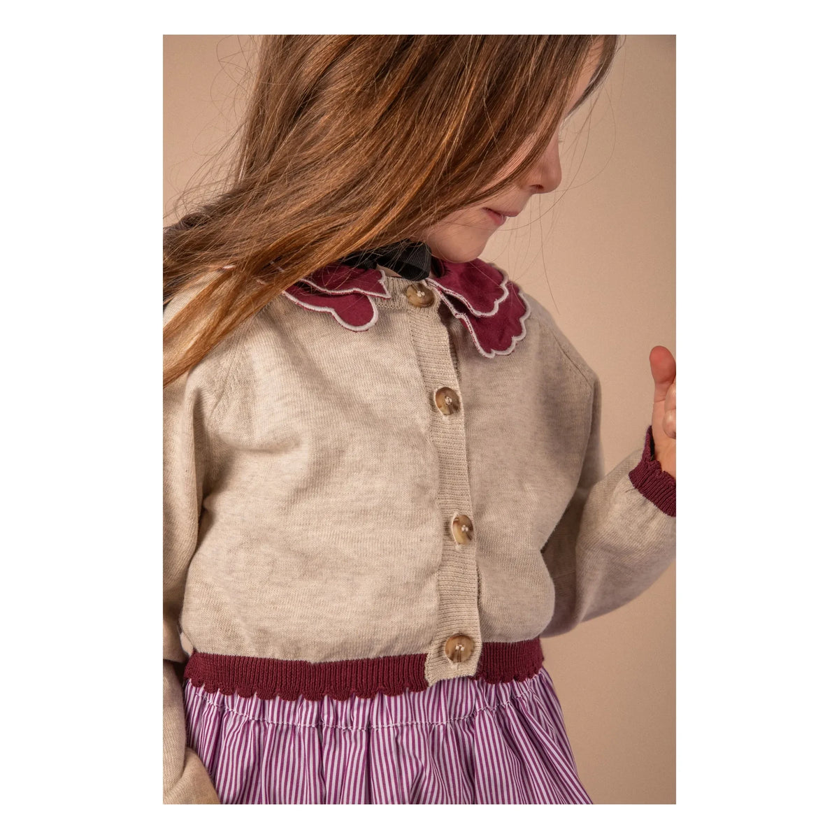 Loir - Chiné Bolero Strickjacke | Beige