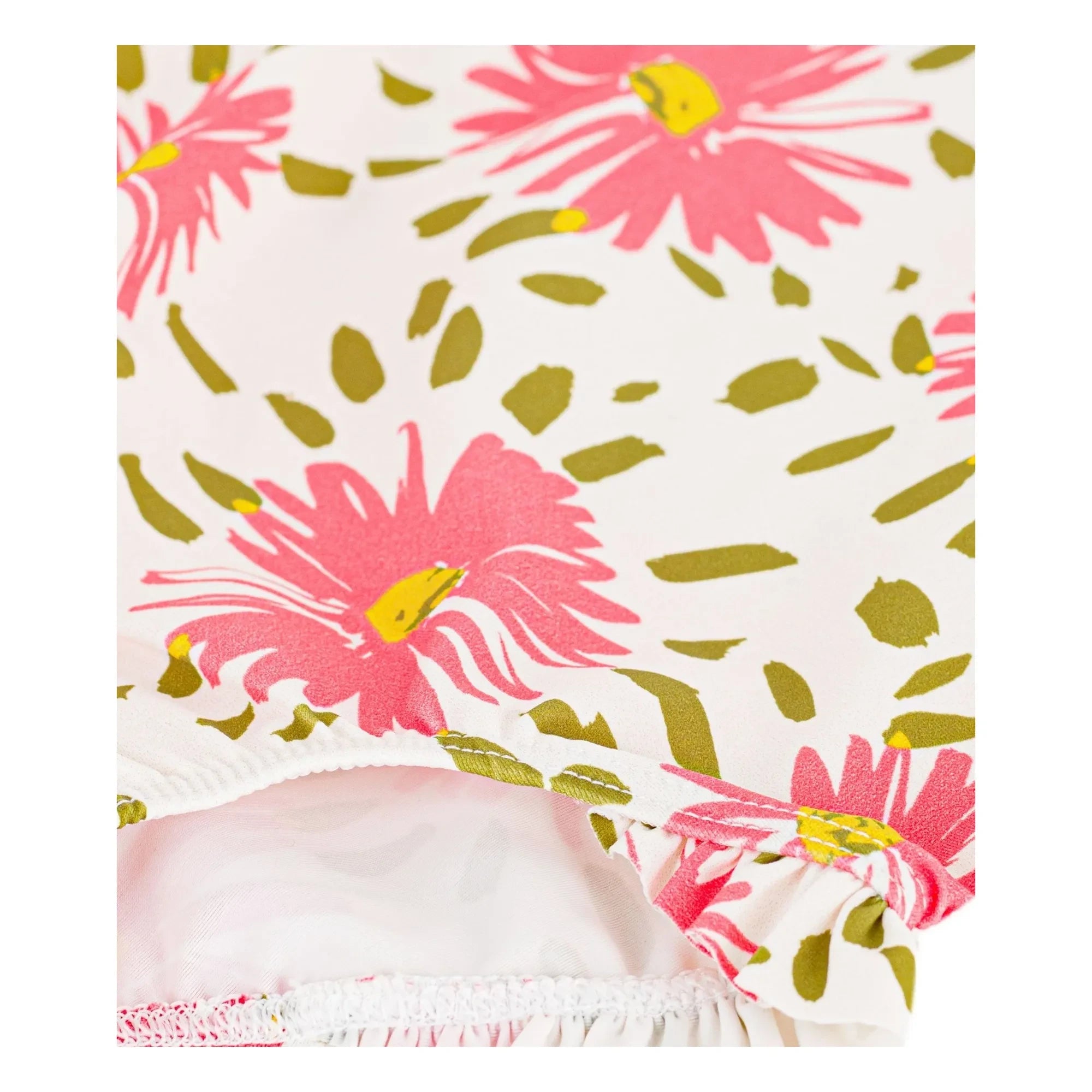 Petit Bateau - Baby Badeanzug mit Blumenmuster | Weiß
