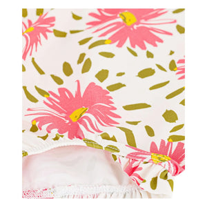 Petit Bateau - Baby Badeanzug mit Blumenmuster | Weiß