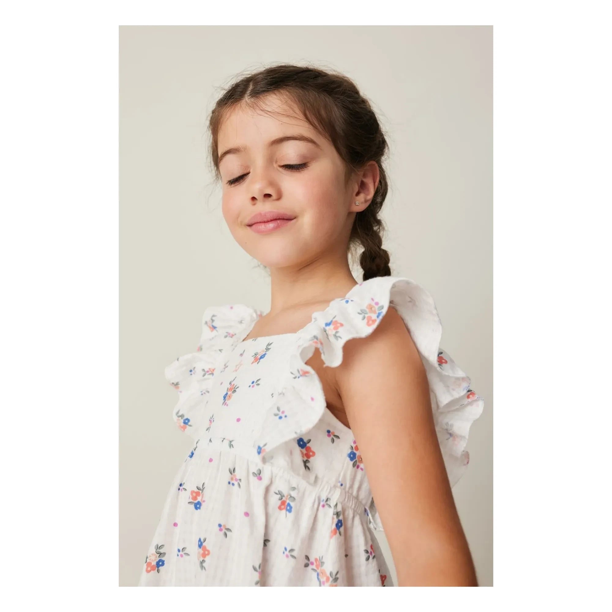 Tocoto Vintage - Blumenkleid | Weiß