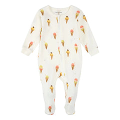 Petit Lem - Schlafstrampler Eis Bio-Baumwolle | Beige