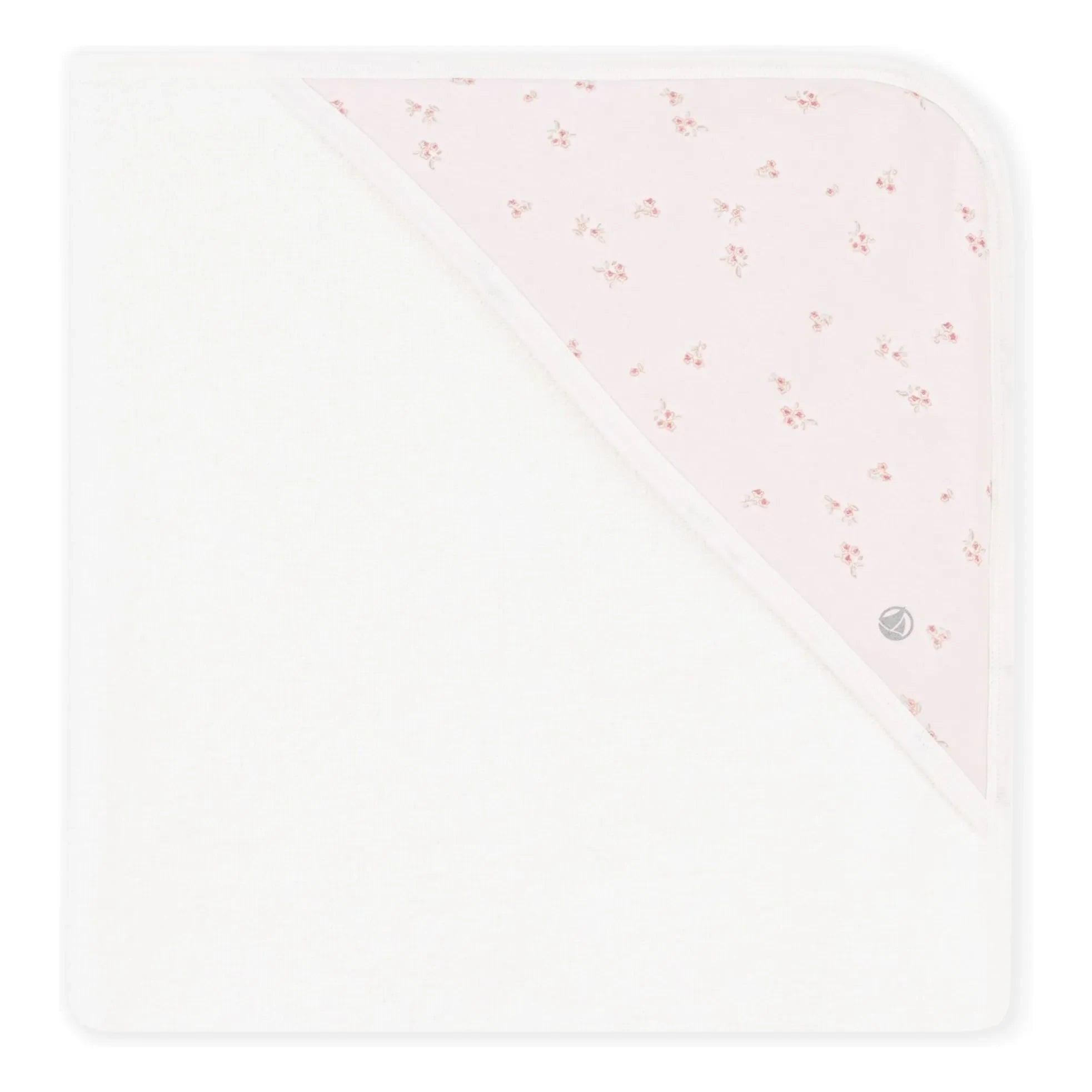 Petit Bateau - Çiçek Desenli Banyo Pelerini Organik Pamuk | Ekru