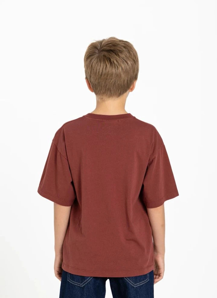 Smallable Kid - Nils Organisches Baumwoll-T-Shirt | Ziegelrot