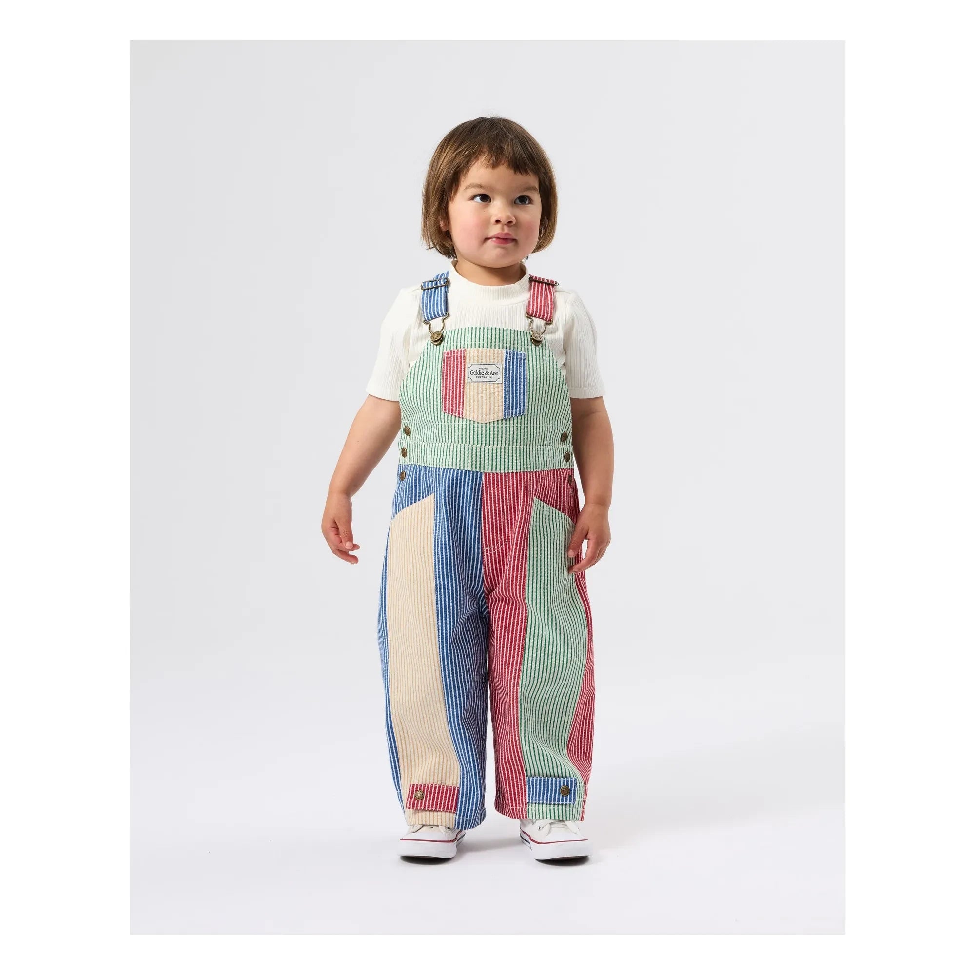 Goldie + Ace - Goldie geripptes T-Shirt | Weiß