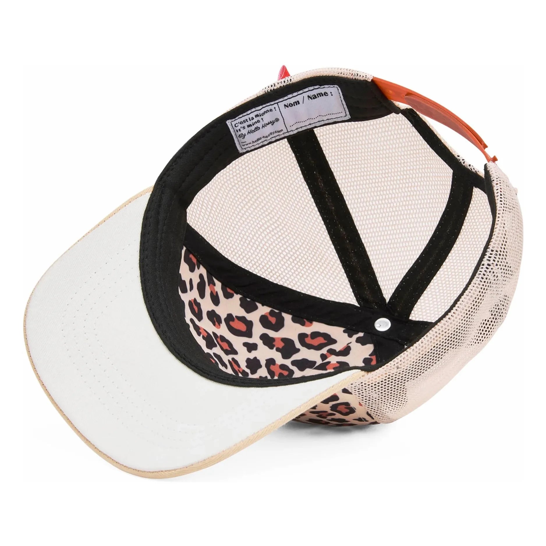 Hello Hossy – Trucker Mütze Leopard gebogener Schirm recycelte Fasern | Creme