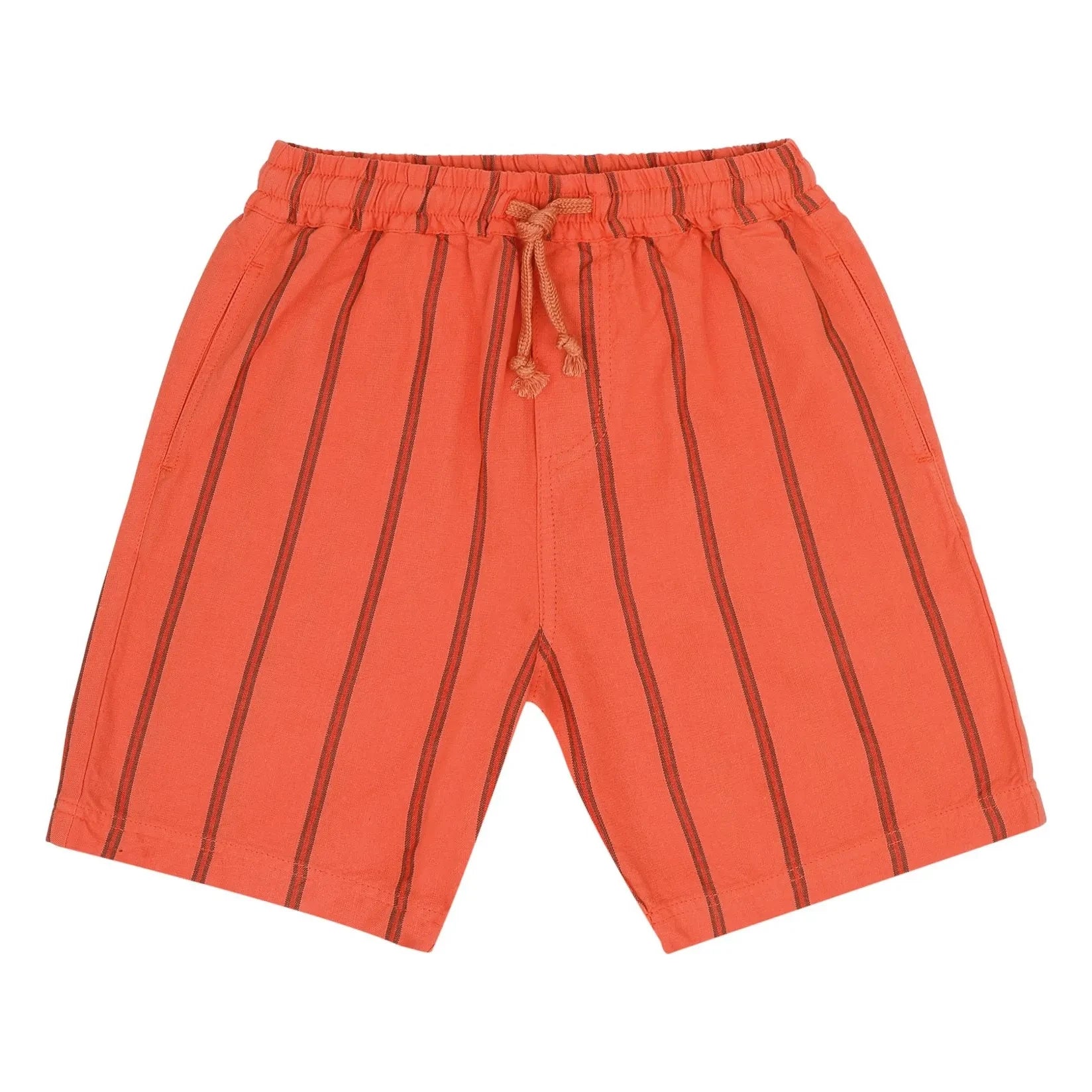 Jenest - Knox Gestreifte Bio-Baumwoll Shorts | Rot