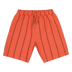 Jenest - Knox Gestreifte Bio-Baumwoll Shorts | Rot