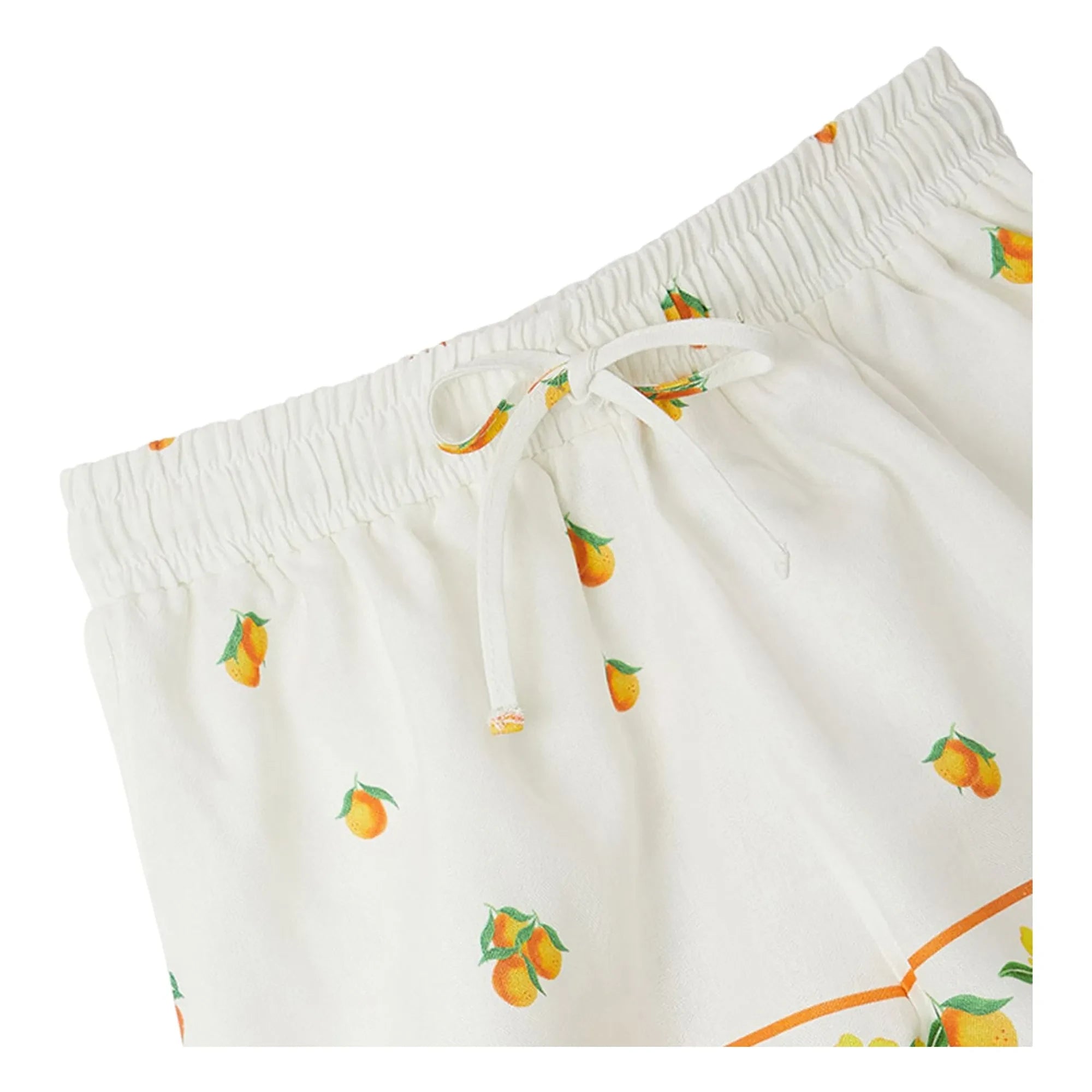 Fabula - Shorts mit orangen Schnürsenkeln | Weiß