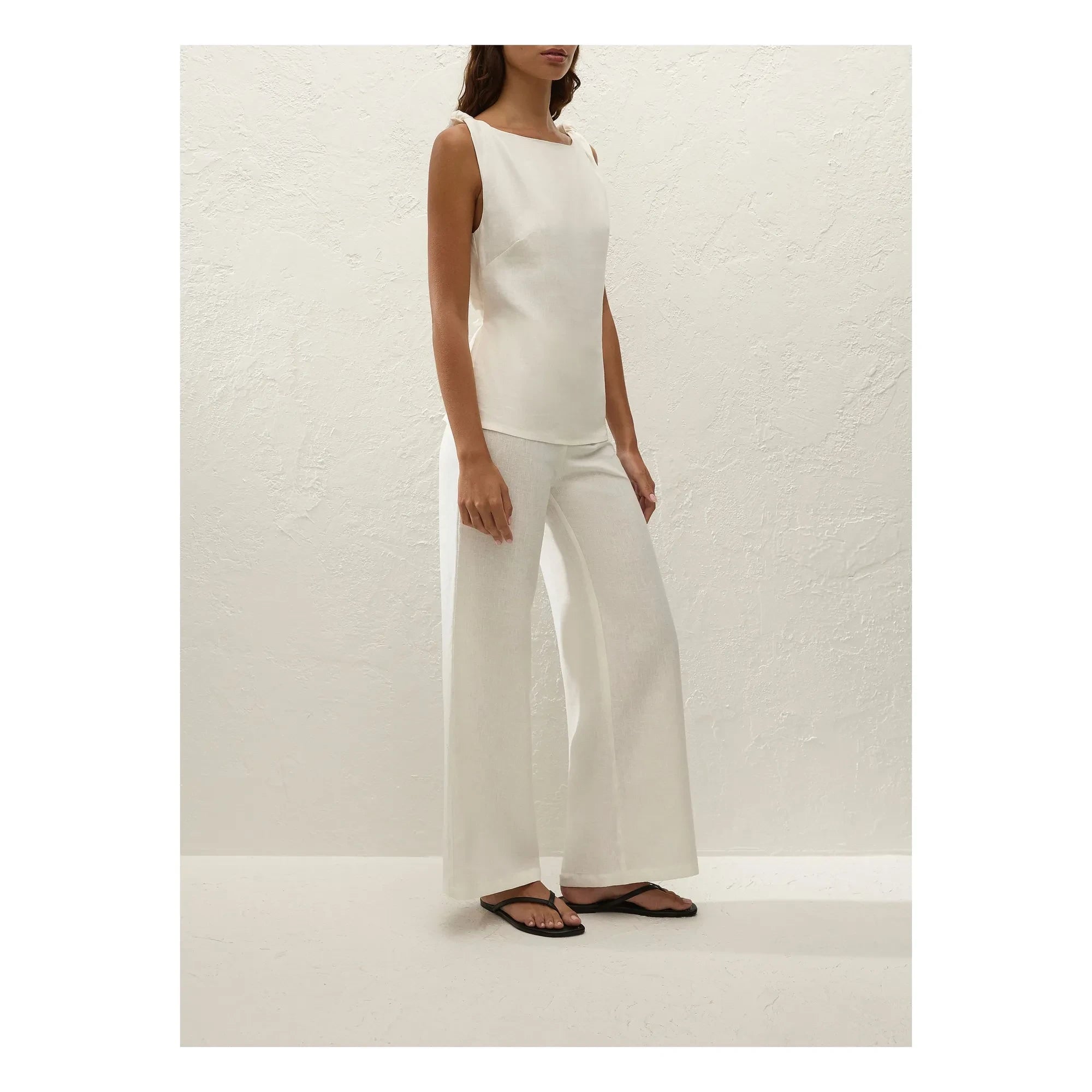 Faithfull the Brand - Ecru Top Flor Leinen