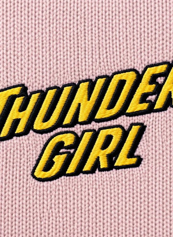 Hundred Pieces - Lacy Thunder Girl Merinowolle Pullover | Hellrosa