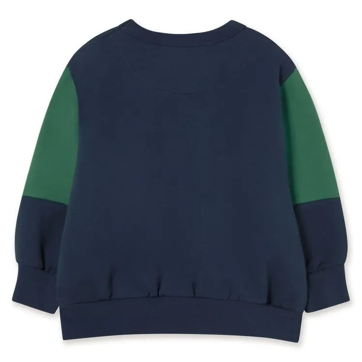 Tinycottons – Sweatshirt aus Bio-Baumwolle mit Farbblock-Design | Marineblau