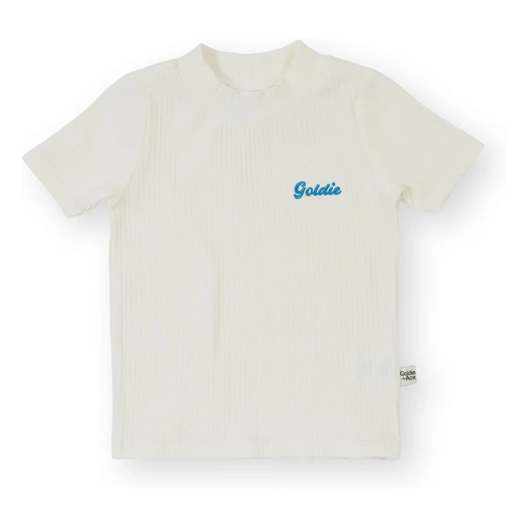 Goldie + Ace - Goldie geripptes T-Shirt | Weiß