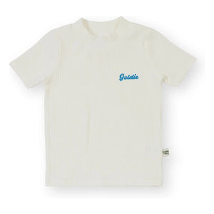 Goldie + Ace - Goldie geripptes T-Shirt | Weiß