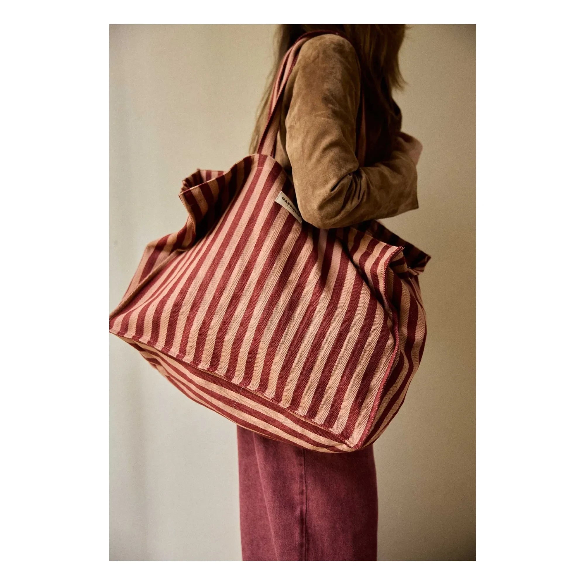 Gabrielle Paris - Garance Gestreifte Wochenendtasche | Rot