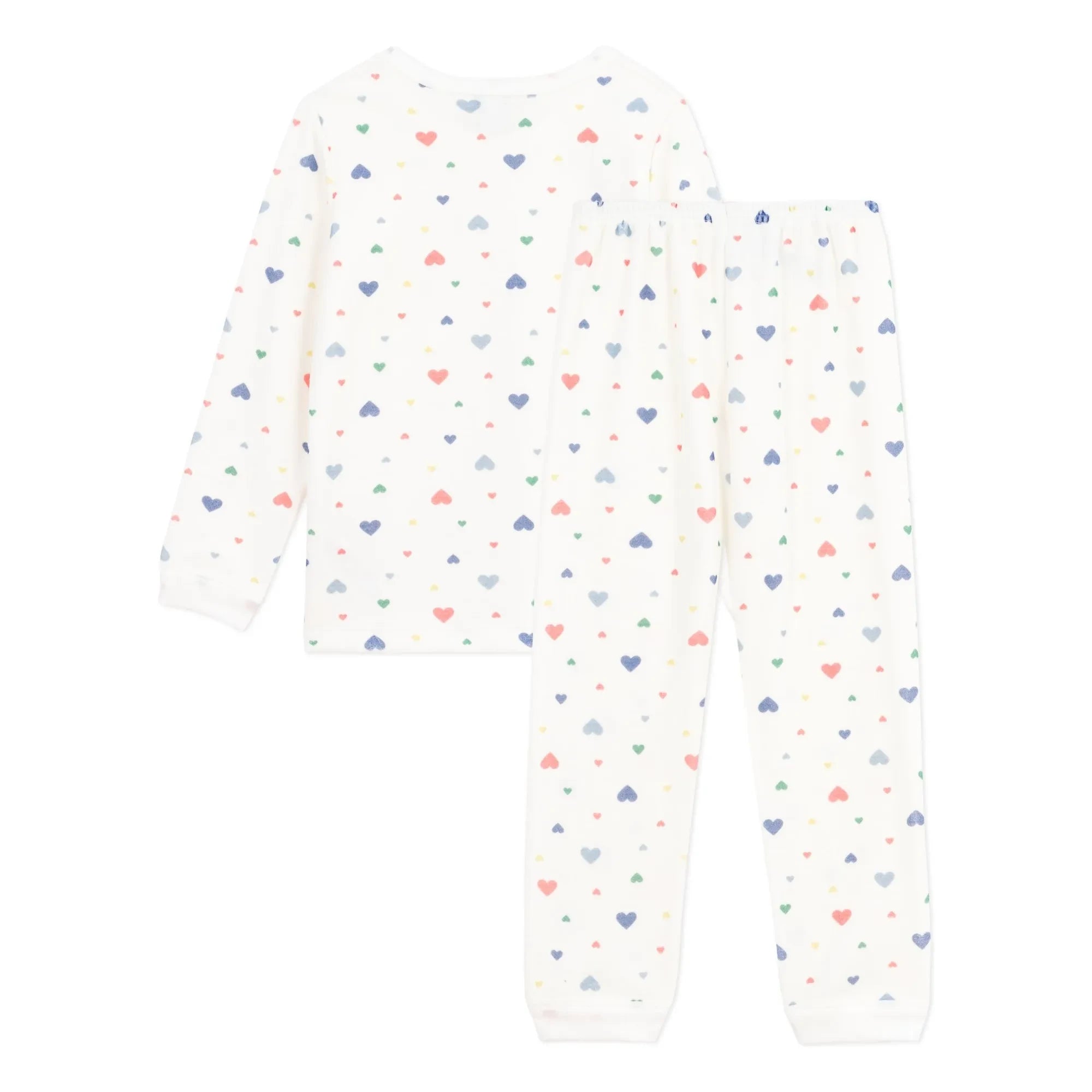 Petit Bateau - Herz Schlafanzug Bio-Baumwolle | Weiß