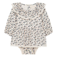 Louise Misha - India Fleurie Bio-Baumwoll-Poplin-Strampler | Creme