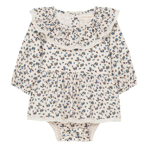 Louise Misha - India Fleurie Bio-Baumwoll-Poplin-Strampler | Creme