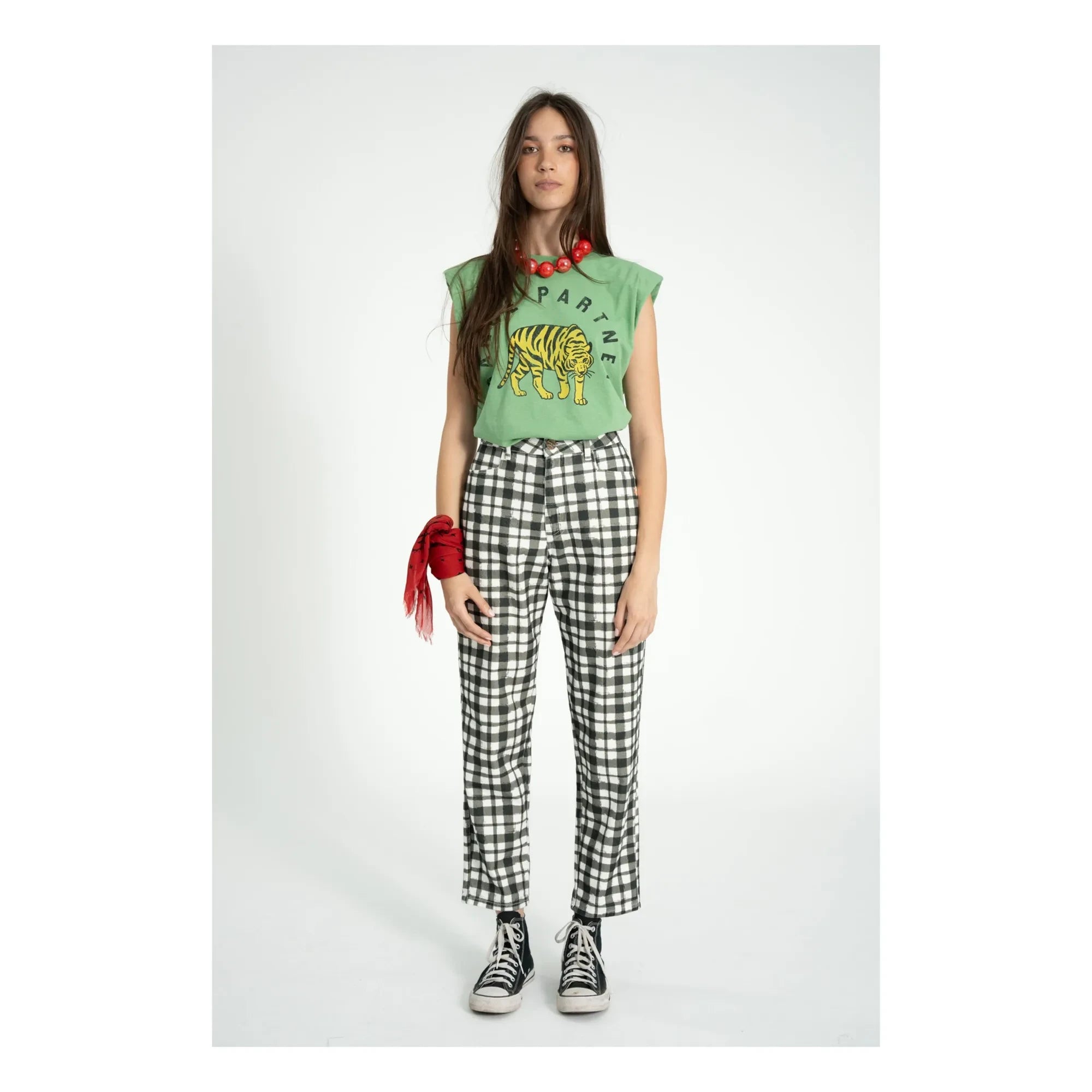 Sisters Department – Alicia Pamuk-T-Shirt mit Epauletten | Grün