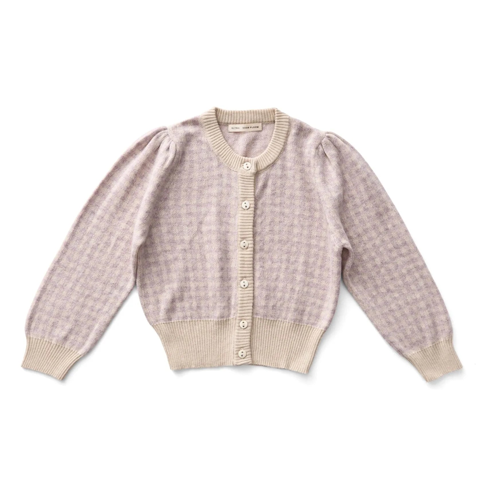 Soor Ploom - Karierter rosa Bio-Baumwoll-Cardigan | Lila