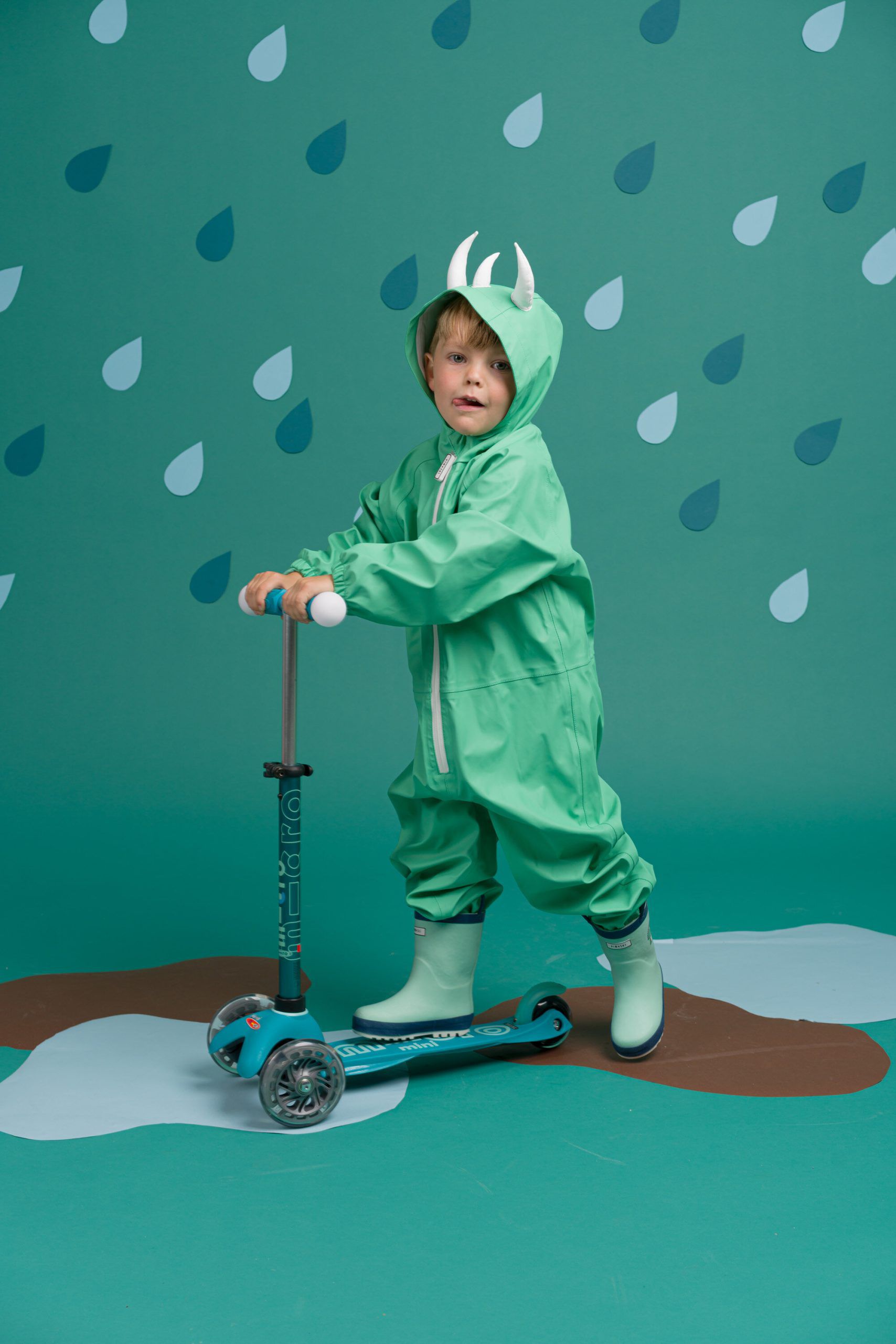 Dinoski – Spike the Dinosaur Kinder-Regenmantel und Regenhang-Set – 1–2 Jahre 