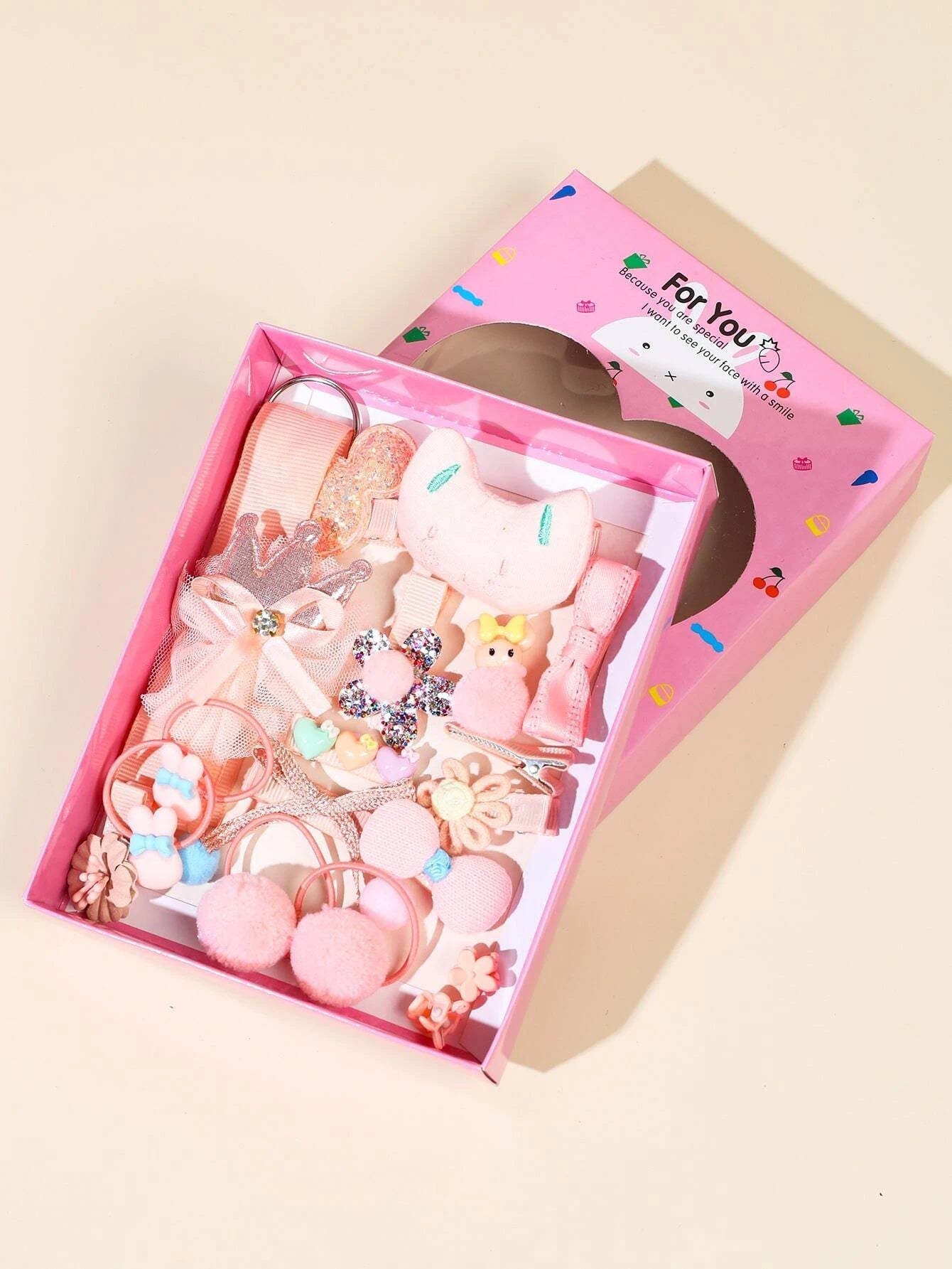 Dinossi – Set mit 18 Haarspangen und Accessoires für Mädchen in verschiedenen Designs 