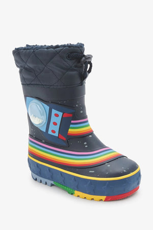 Dinossi – Marineblaue Shearling-Astronauten-Winterstiefel für Jungen – 26,5 