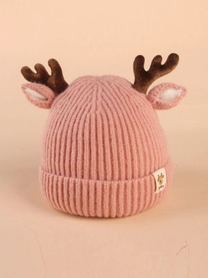 Dinossi - Kindermütze mit Hirschgeweih und Ohren, Pink 