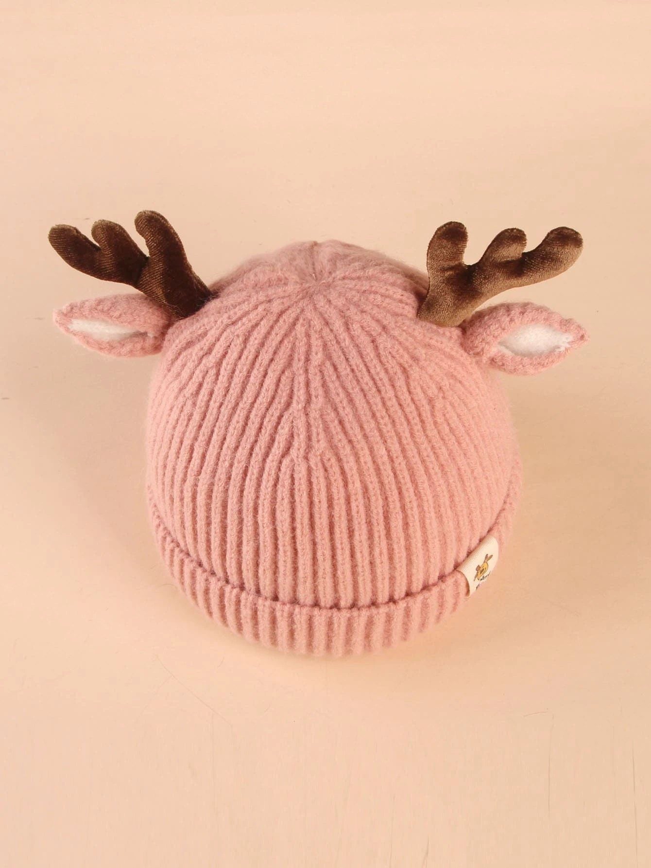 Dinossi - Kindermütze mit Hirschgeweih und Ohren, Pink 