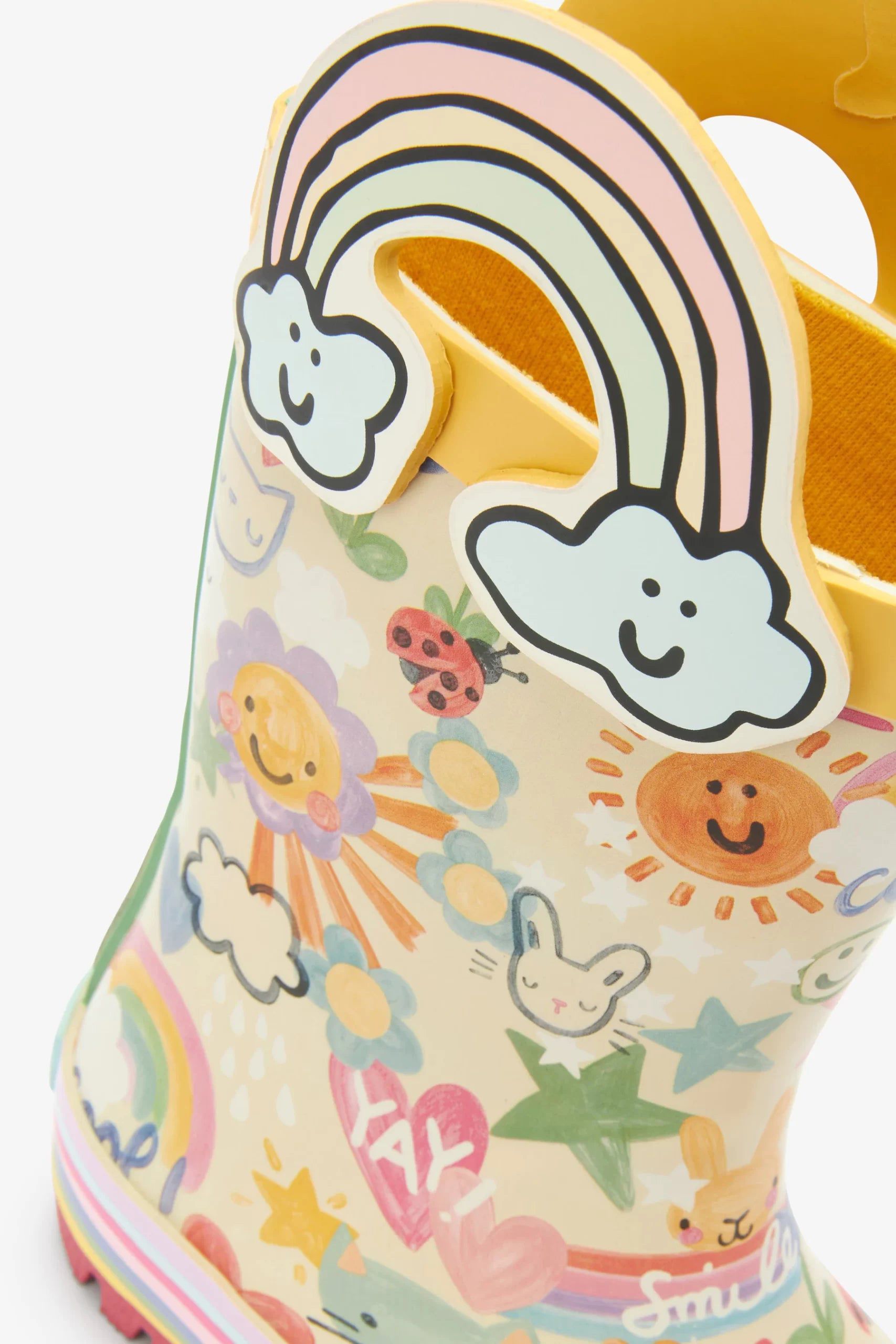 Dinossi - Fröhliche Sommer-Regenstiefel für Mädchen mit Regenbogengriffen - 28 