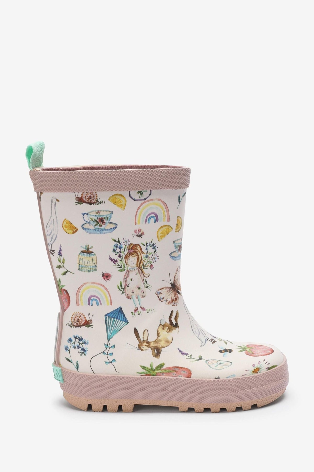 Dinossi - Happy Girl Cheerful Kinder-Regenstiefel - 30,5 