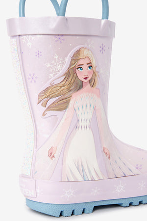 Dinossi - Frozen ELSA Mädchen-Fleece-Regenstiefel mit weicher Sohle 