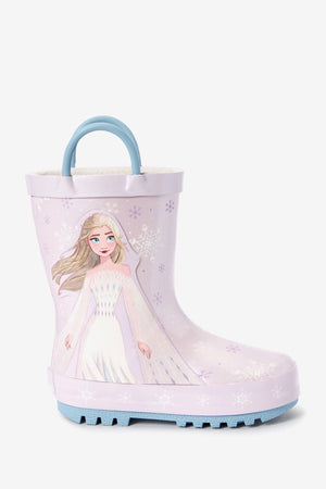 Dinossi - Frozen ELSA Mädchen-Fleece-Regenstiefel mit weicher Sohle 