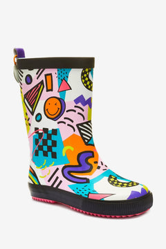 Dinossi - Faltbare Fun Smile Mädchen-Regenstiefel - 32 