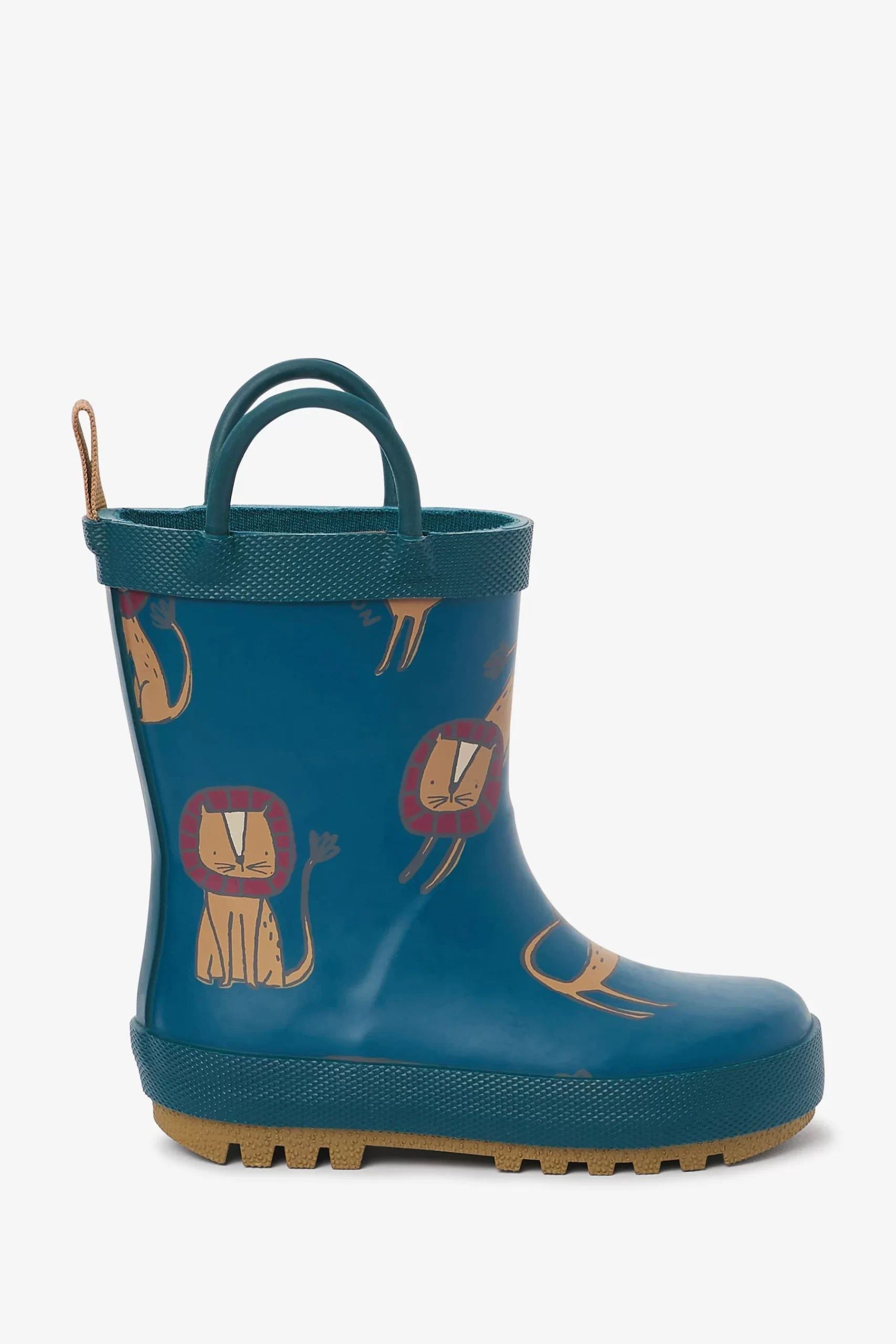 Dinossi – Marineblaue Regenstiefel „Sweet Lion“ für Jungen mit Griff – 28 